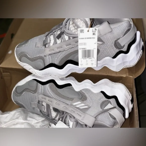 Adidas Light Gray and White Athletic Shoes - Picture 2 of 6